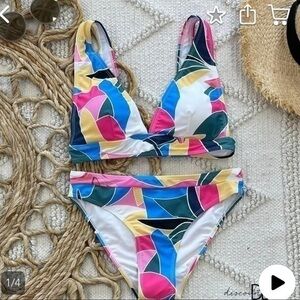 Colorful 2 piece swim suit